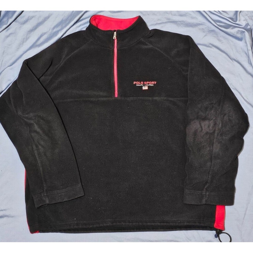 Vintage Ralph Lauren Polo Sport 1/4 Zip Fleece Pullover‎ Sweatshirt Sz 2XL EUC